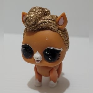 LOL Surprise Pets The Pony Series 4 Rare Eye Spy Gold Ball Horse Doll 3" Tall.